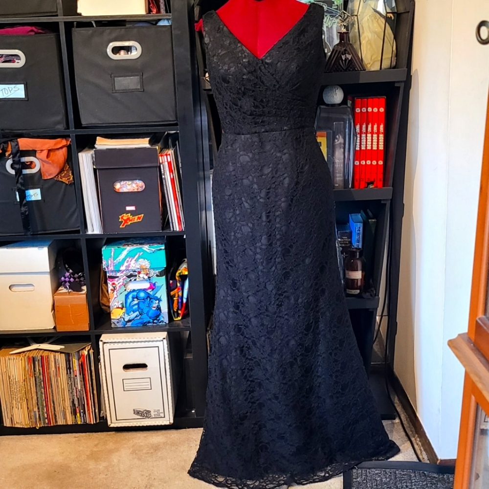 Designer Chic Black Formal Lace Wedding Gown